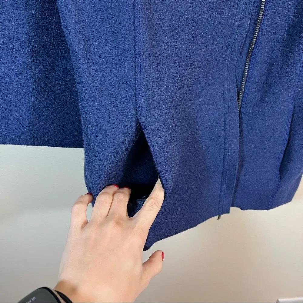 Beyond Threads Alpaca Wool Cardigan Zip‎ Up Sweater Blue Women’s Medium Peru